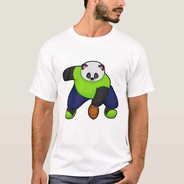 Panda som fotbollsspelare i fotbollen t shirt (Framsida)