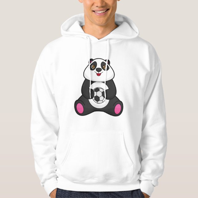 Panda som fotbollsspelare med fotboll hoodie (Framsida)