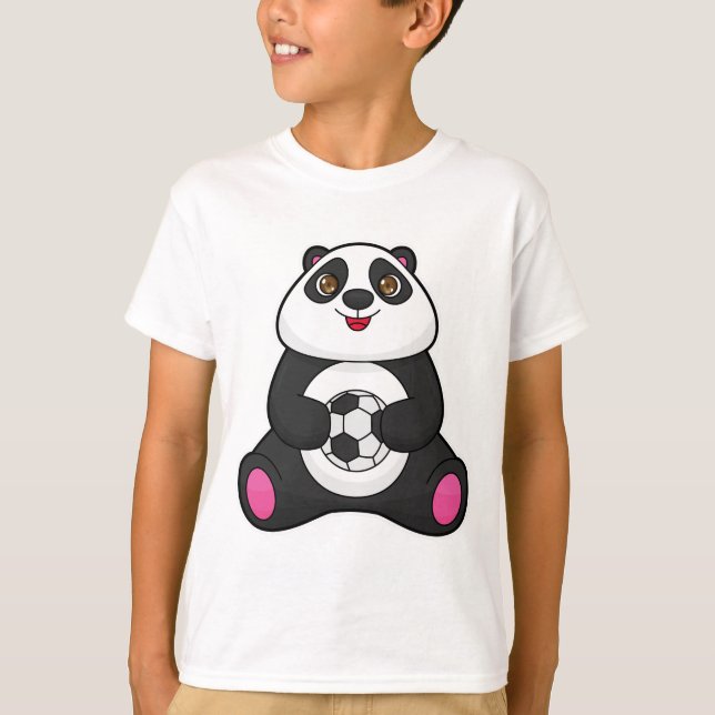 Panda som fotbollsspelare med fotboll t shirt (Framsida)