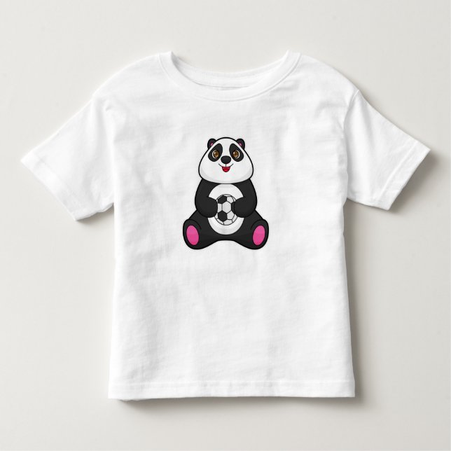 Panda som fotbollsspelare med fotboll t shirt (Framsida)