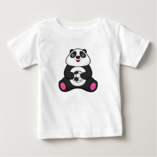 Panda som fotbollsspelare med fotboll t shirt