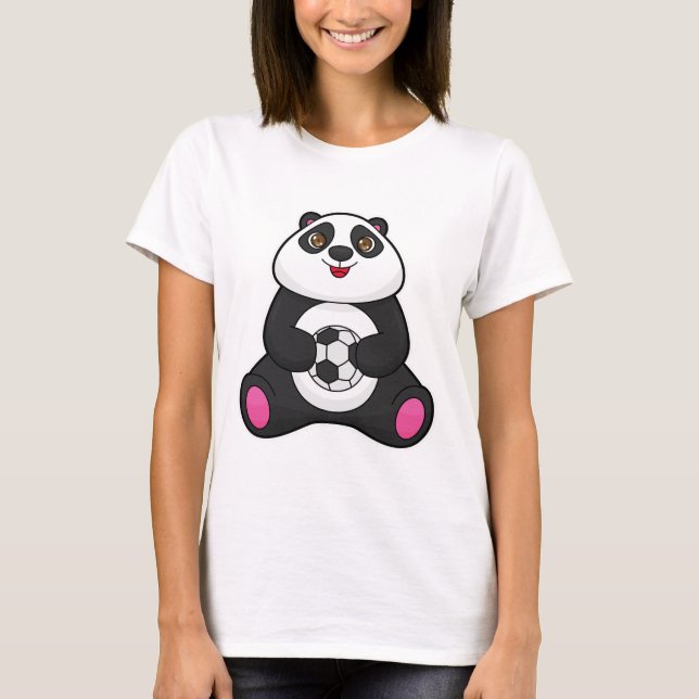 Panda som fotbollsspelare med fotboll t shirt (Framsida)