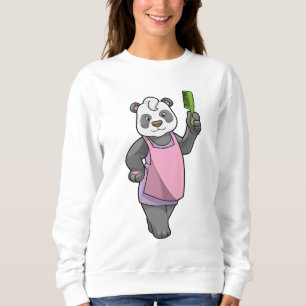 Panda som Hairdresser med Comb T Shirt