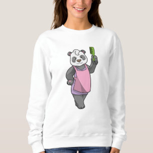 Panda som Hairdresser med Comb T Shirt