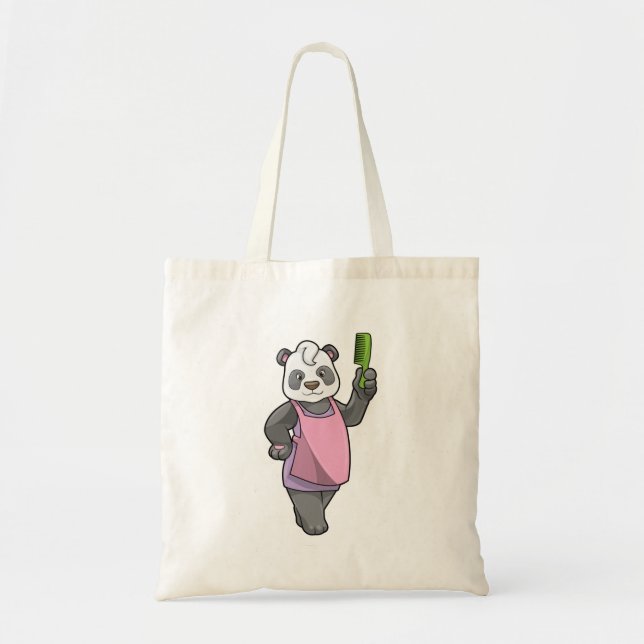 Panda som Hairdresser med Comb Tygkasse (Framsidan)