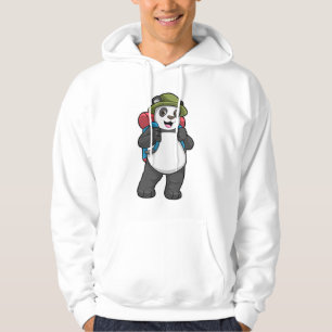 Panda som Hiker med ryggsäck Hoodie