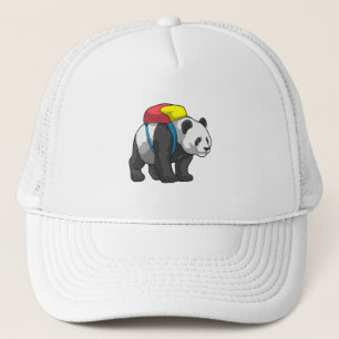 Panda som Hiker med ryggsäck Keps