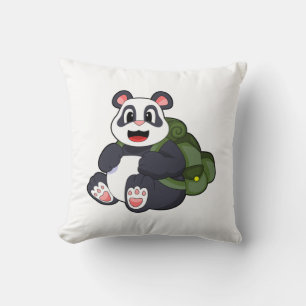Panda som Hiker med ryggsäck Kudde