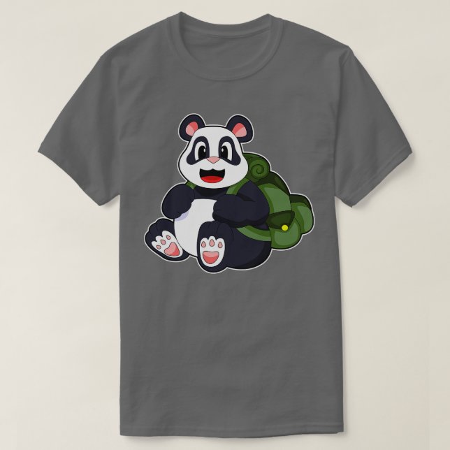 Panda som Hiker med ryggsäck T Shirt (Design framsida)