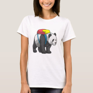 Panda som Hiker med ryggsäck T Shirt