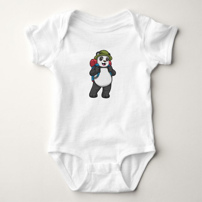 Panda som Hiker med ryggsäck T Shirt (Framsida)