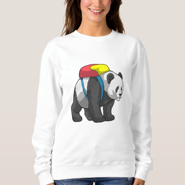 Panda som Hiker med ryggsäck T Shirt (Framsida)