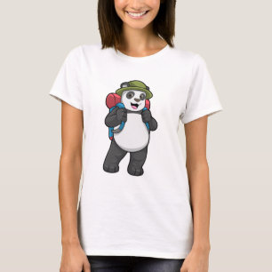 Panda som Hiker med ryggsäck T Shirt