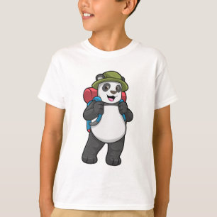 Panda som Hiker med ryggsäck T Shirt