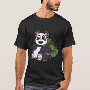 Panda som Hiker med ryggsäck T Shirt