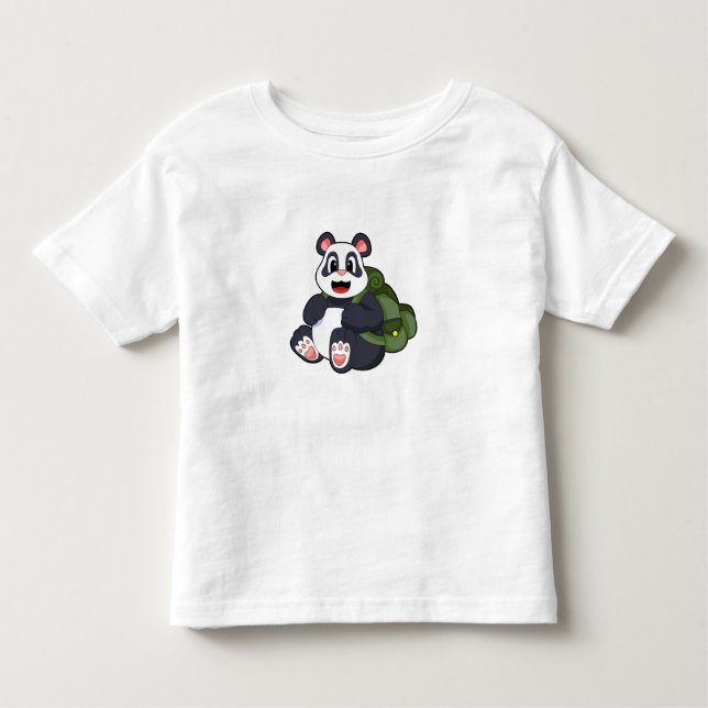 Panda som Hiker med ryggsäck T Shirt (Framsida)