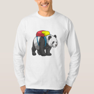 Panda som Hiker med ryggsäck T Shirt