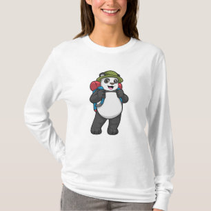 Panda som Hiker med ryggsäck T Shirt
