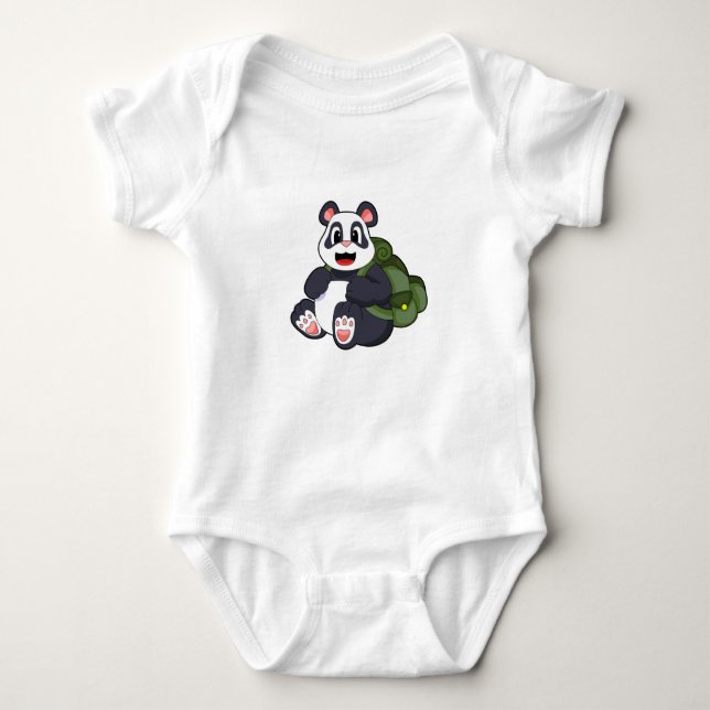 Panda som Hiker med ryggsäck T Shirt (Framsida)