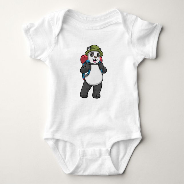 Panda som Hiker med ryggsäck T Shirt (Framsida)