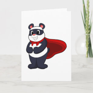 Panda som hjälte med mask och cape kort