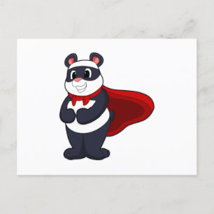 Panda som hjälte med mask och cape vykort