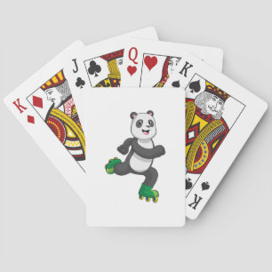 Panda som infogad skater med rullskridskor casinokort