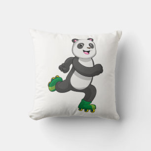 Panda som infogad skater med rullskridskor kudde