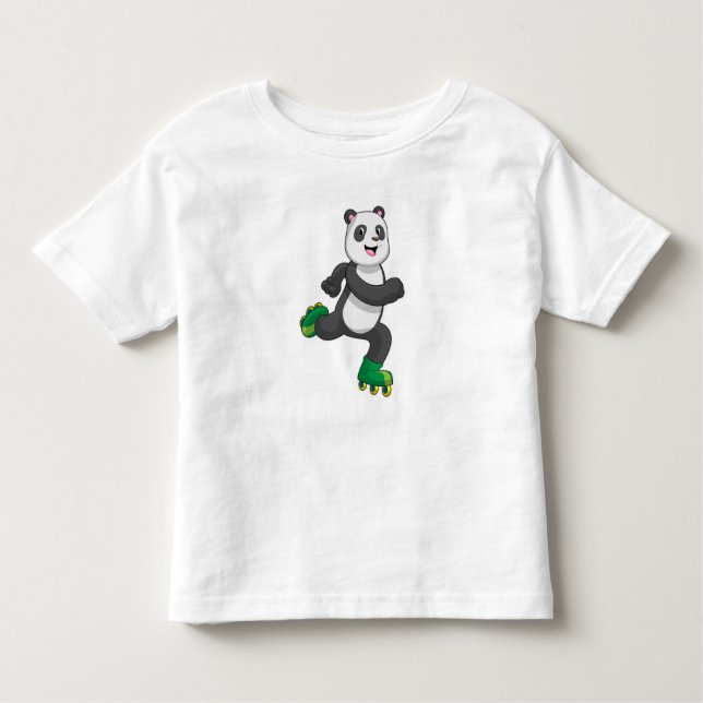 Panda som infogad skater med rullskridskor t shirt (Framsida)