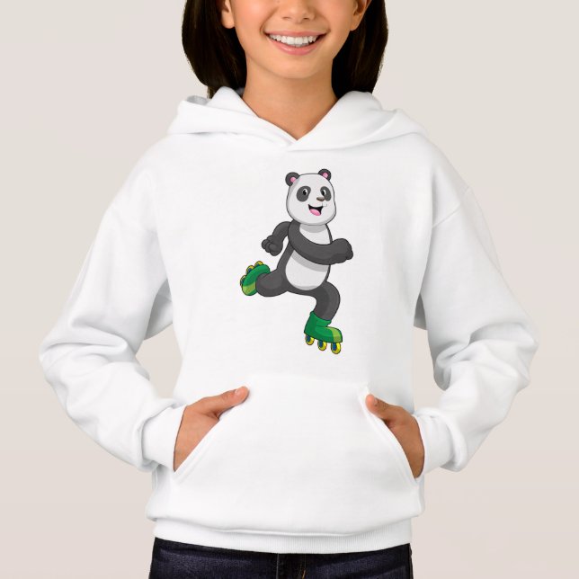 Panda som infogad skater med rullskridskor t shirt (Framsida)