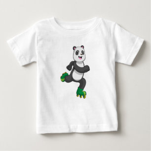 Panda som infogad skater med rullskridskor t shirt