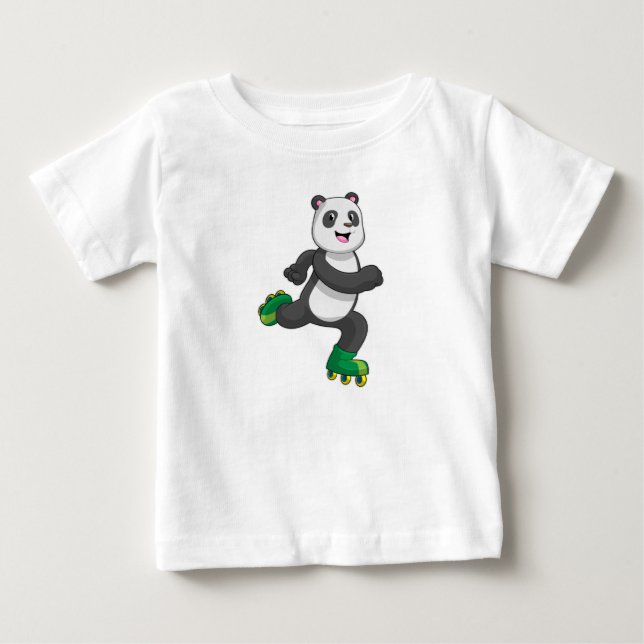 Panda som infogad skater med rullskridskor t shirt (Framsida)