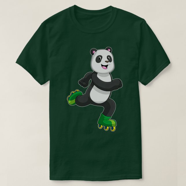 Panda som infogad skater med rullskridskor t shirt (Design framsida)