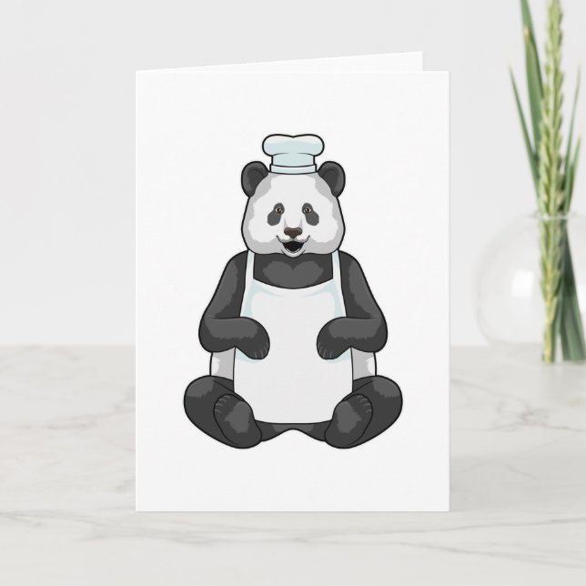 Panda som kock med kokhatt kort (Framsida)