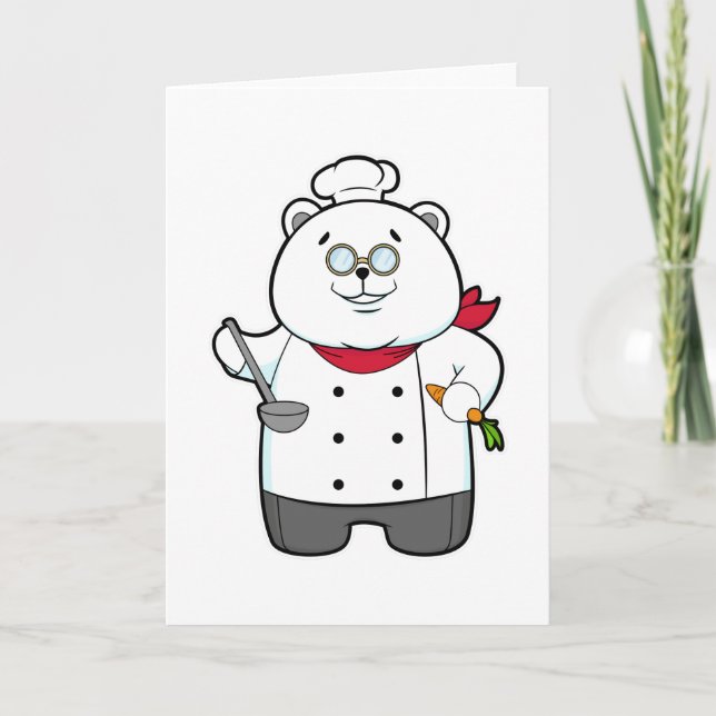Panda som kock med soppslev & morot kort (Framsida)