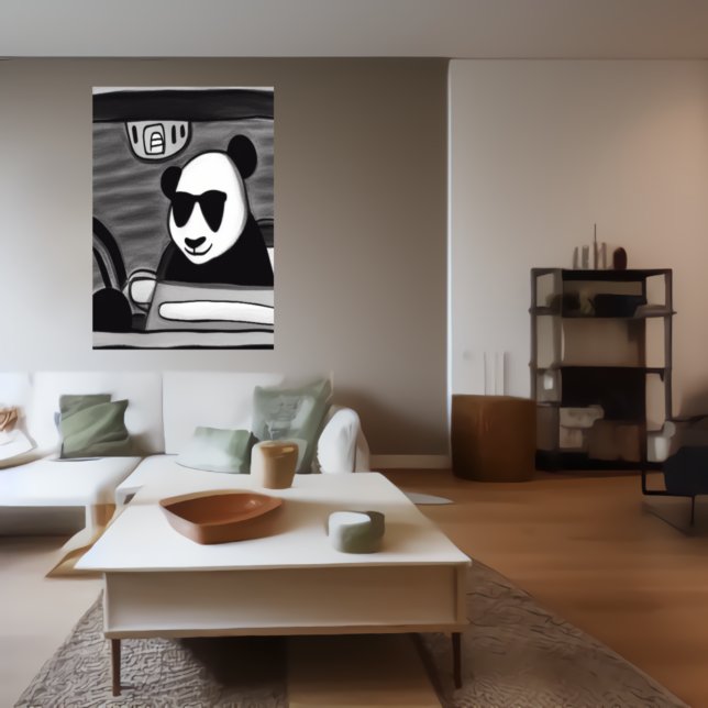 Panda som kör taxi | AI Art Poster (Skapare uppladdad)