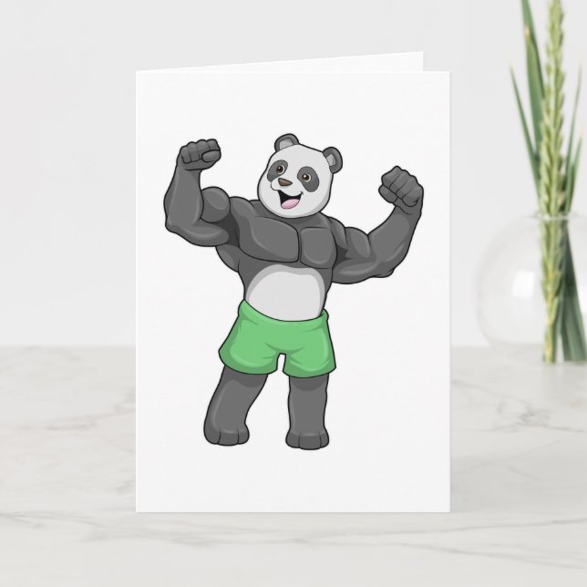 Panda som kroppsbyggare på Bodybuilding Kort (Framsida)