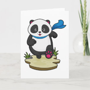 Panda som löpare med halsduk kort