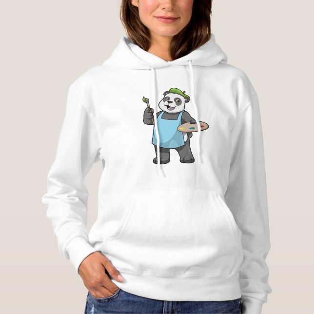 Panda som målare med penseln & Färg T Shirt (Framsida)