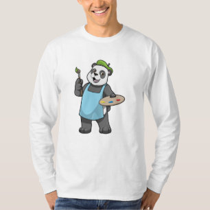 Panda som målare med penseln & Färg T Shirt