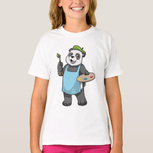 Panda som målare med penseln & Färg T Shirt