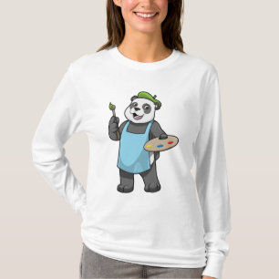 Panda som målare med penseln & Färg T Shirt