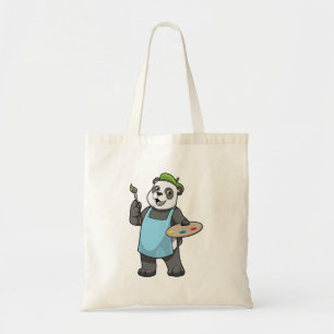 Panda som målare med penseln & Färg Tygkasse
