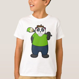 Panda som målare med penselpensel t shirt