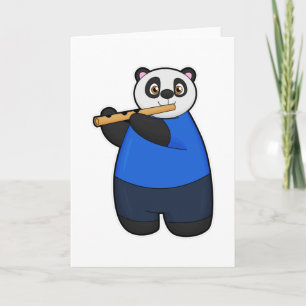 Panda som musiker med flöjt kort