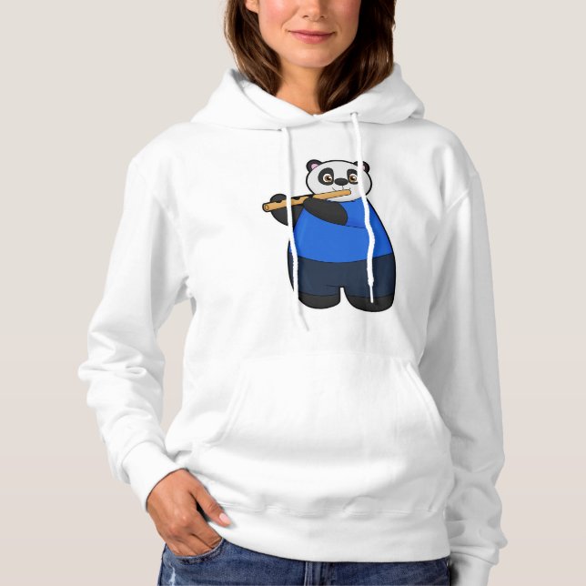 Panda som musiker med flöjt t shirt (Framsida)