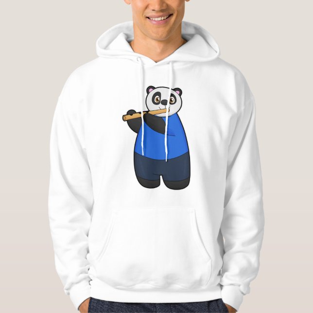 Panda som musiker med Flute Hoodie (Framsida)