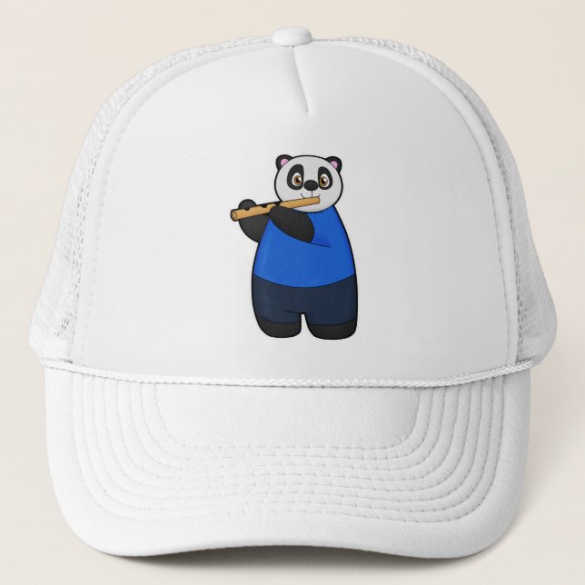 Panda som musiker med Flute Keps (Framsida)