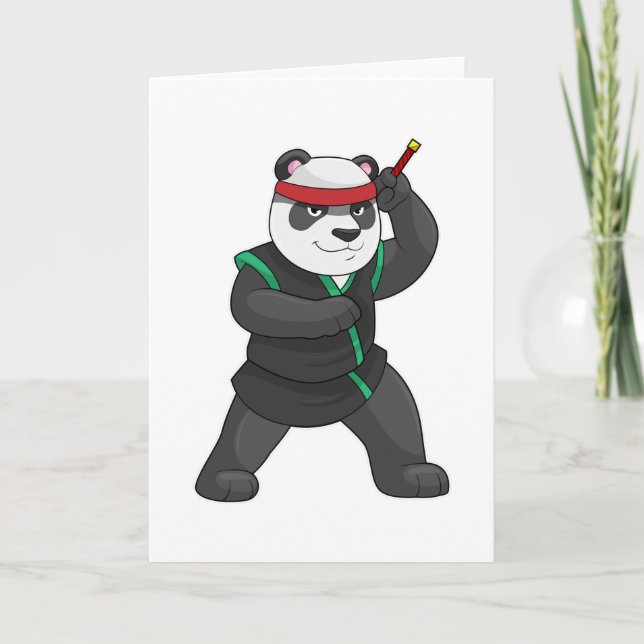 Panda som ninja i kostym kort (Framsida)