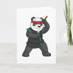 Panda som ninja i kostym kort